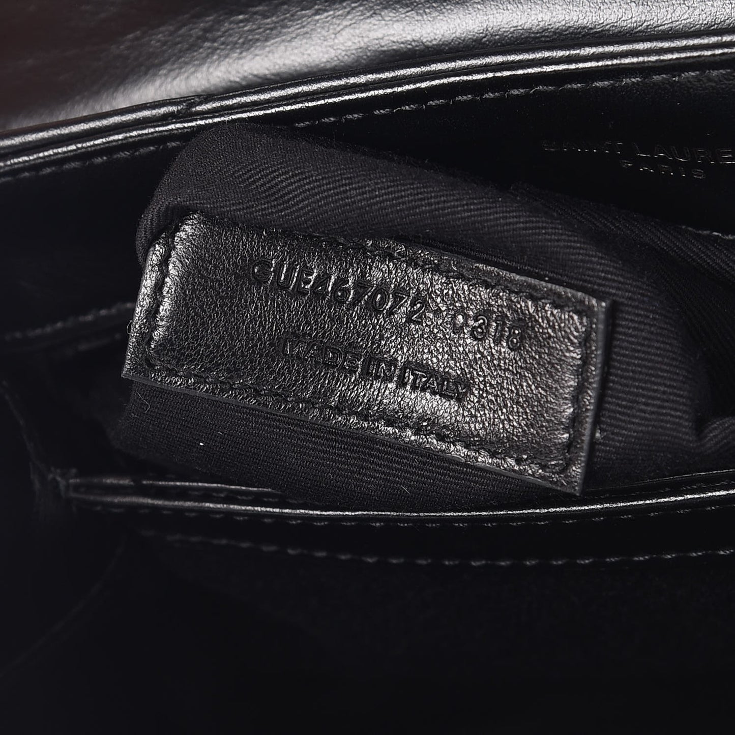Calfskin Y Quilted Monogram Toy Loulou Crossbody Bag Black