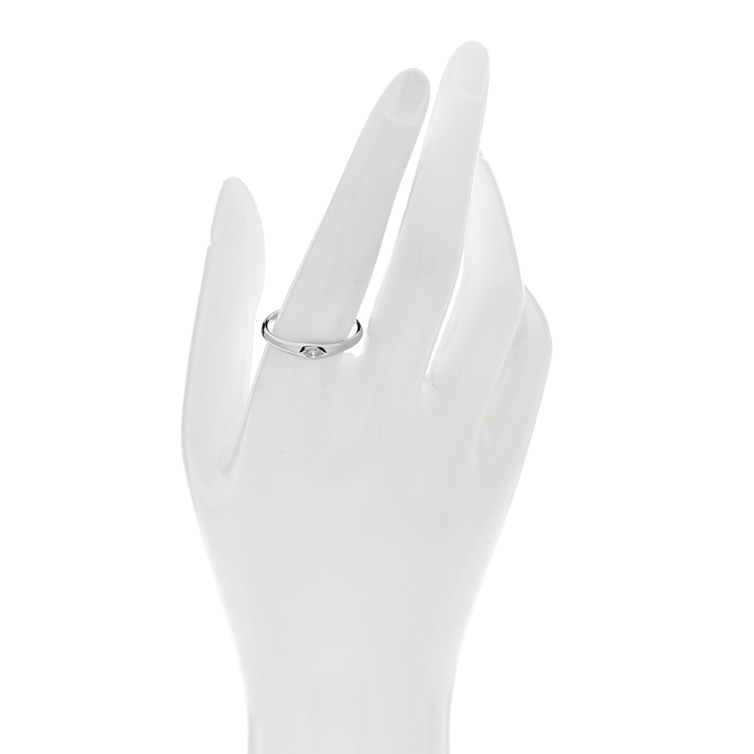 Tiffany Platinum Diamond .07ct Elsa Peretti Marquise Band Ring 64