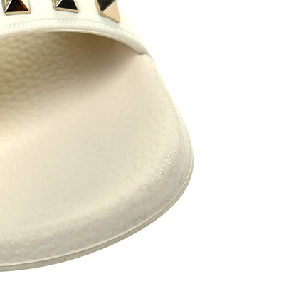 Valentino Garavani Rubber Rockstud Slide Sandals 41 Light Ivory 8 of 9