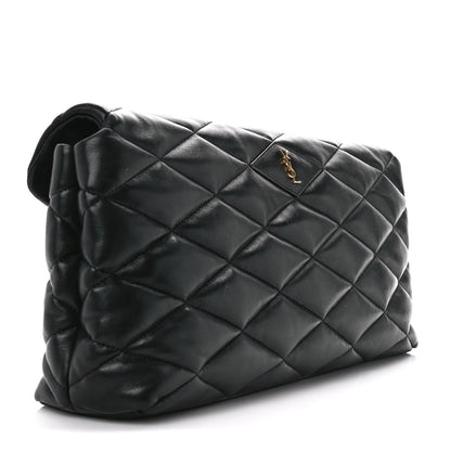 Saint Laurent Lambskin Quilted Sade Puffer Envelope Clutch Black 3 of 13