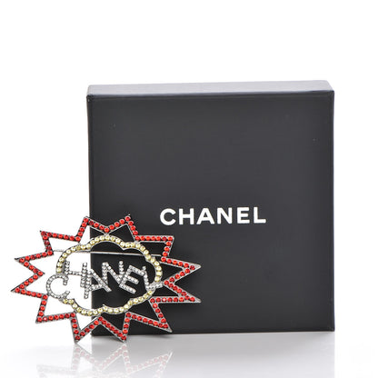 Chanel Ruthenium Crystal CC Brooch Red Yellow 6 of 6
