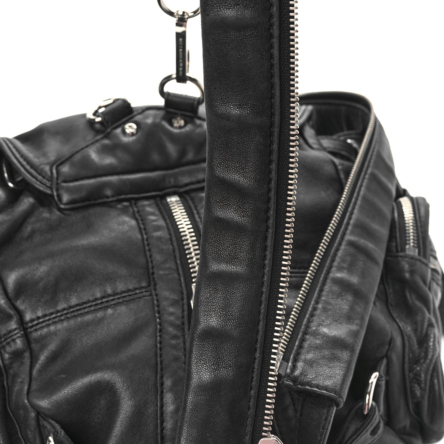 Alexander Wang Lambskin Marti Backpack Bag Washed Black Rhodium Hardware 10 of 13