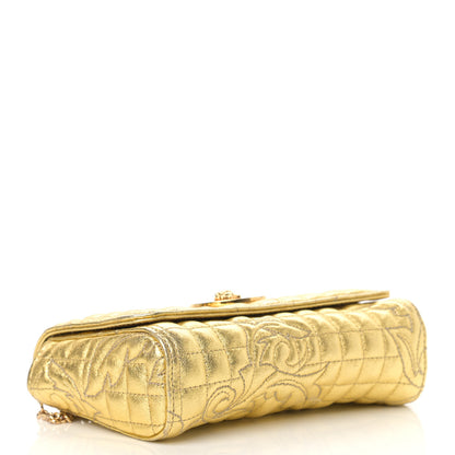 Versace Metallic Nappa Barocco Quilted Medusa Chain Crossbody Gold 6 of 22