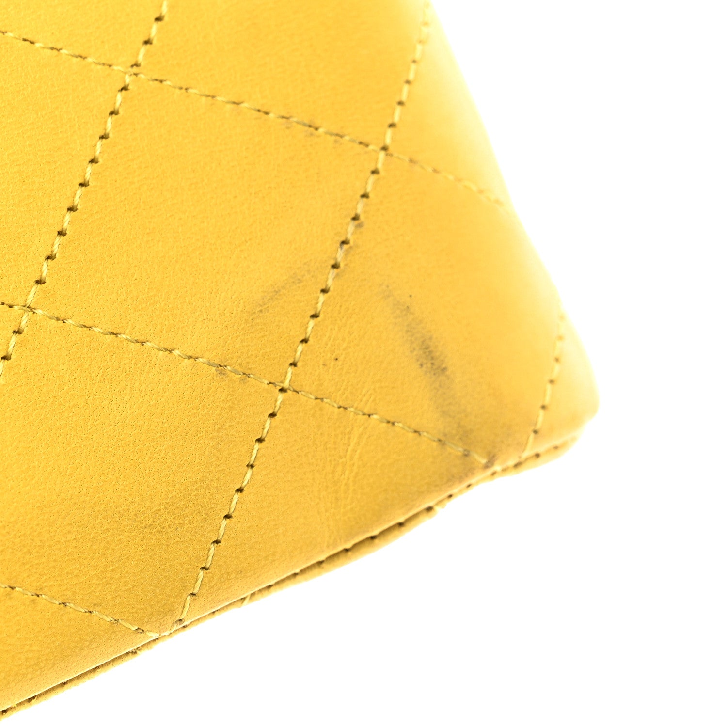 Chanel Lambskin Quilted Medium Double Flap Yellow 12 of 12