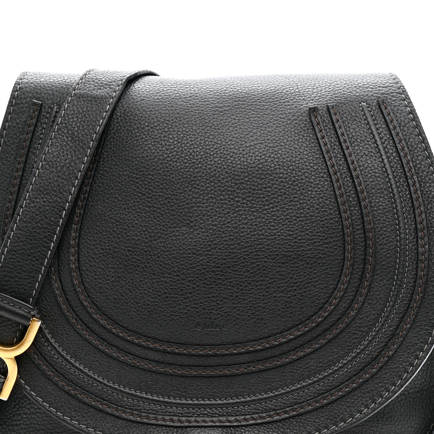 Chloe Calfskin Medium Marcie Round Crossbody Bag Black 9 of 16