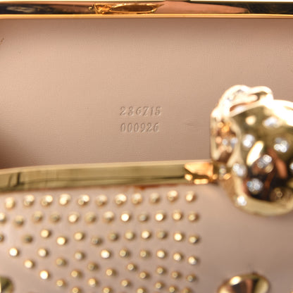 Alexander McQueen Calfskin Studded Britannia Skull Box Clutch Taupe 10 of 12