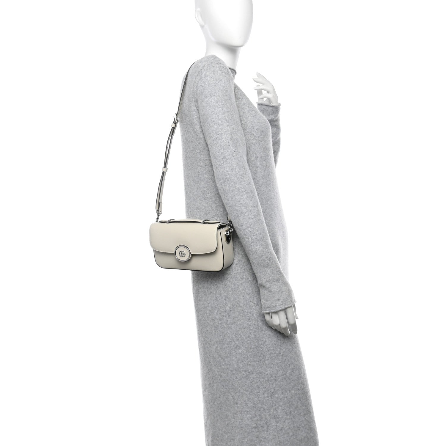 Gucci Senna Calfskin Petite GG Top Handle Shoulder Bag Mystic White 2 of 10