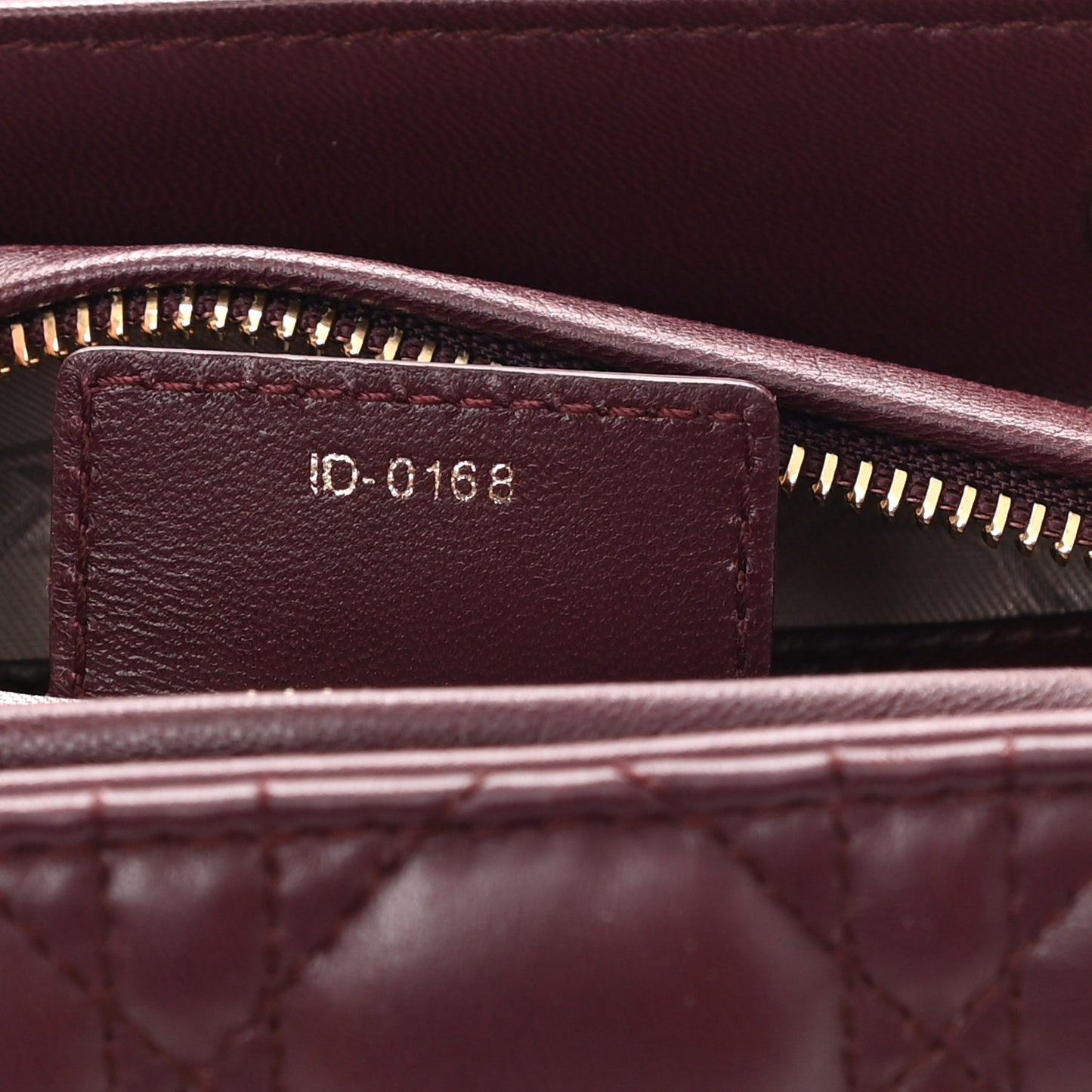 Lambskin Cannage Medium Lady Dior Burgundy