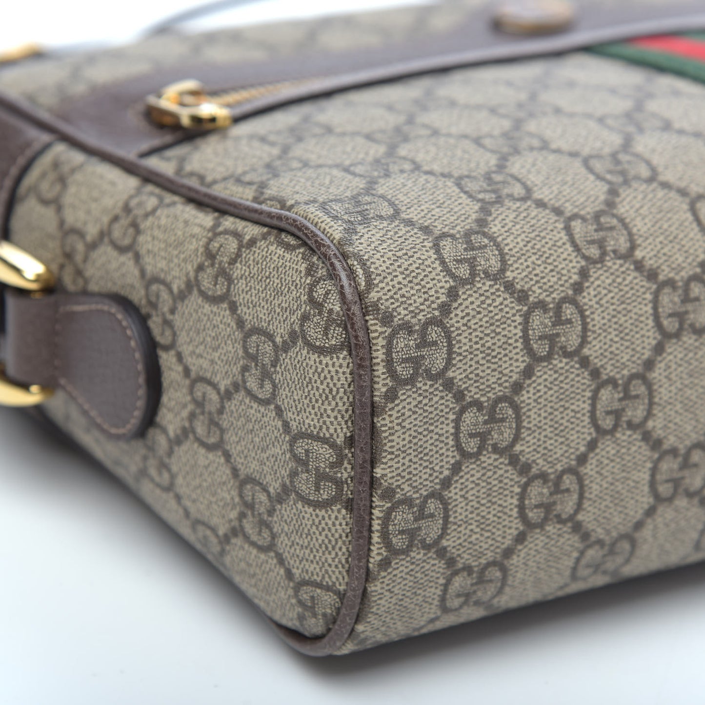 GG Supreme Monogram Web Small Ophidia Shoulder Bag Brown