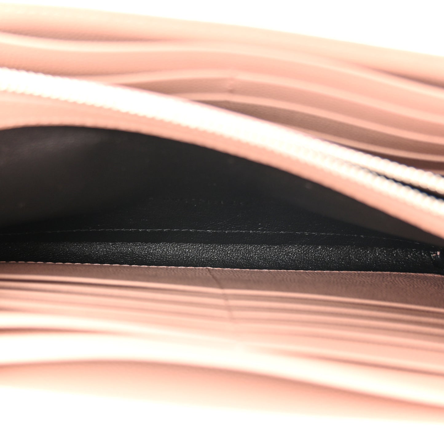 Grain De Poudre Matelasse Chevron Monogram Chain Wallet Pale Pink