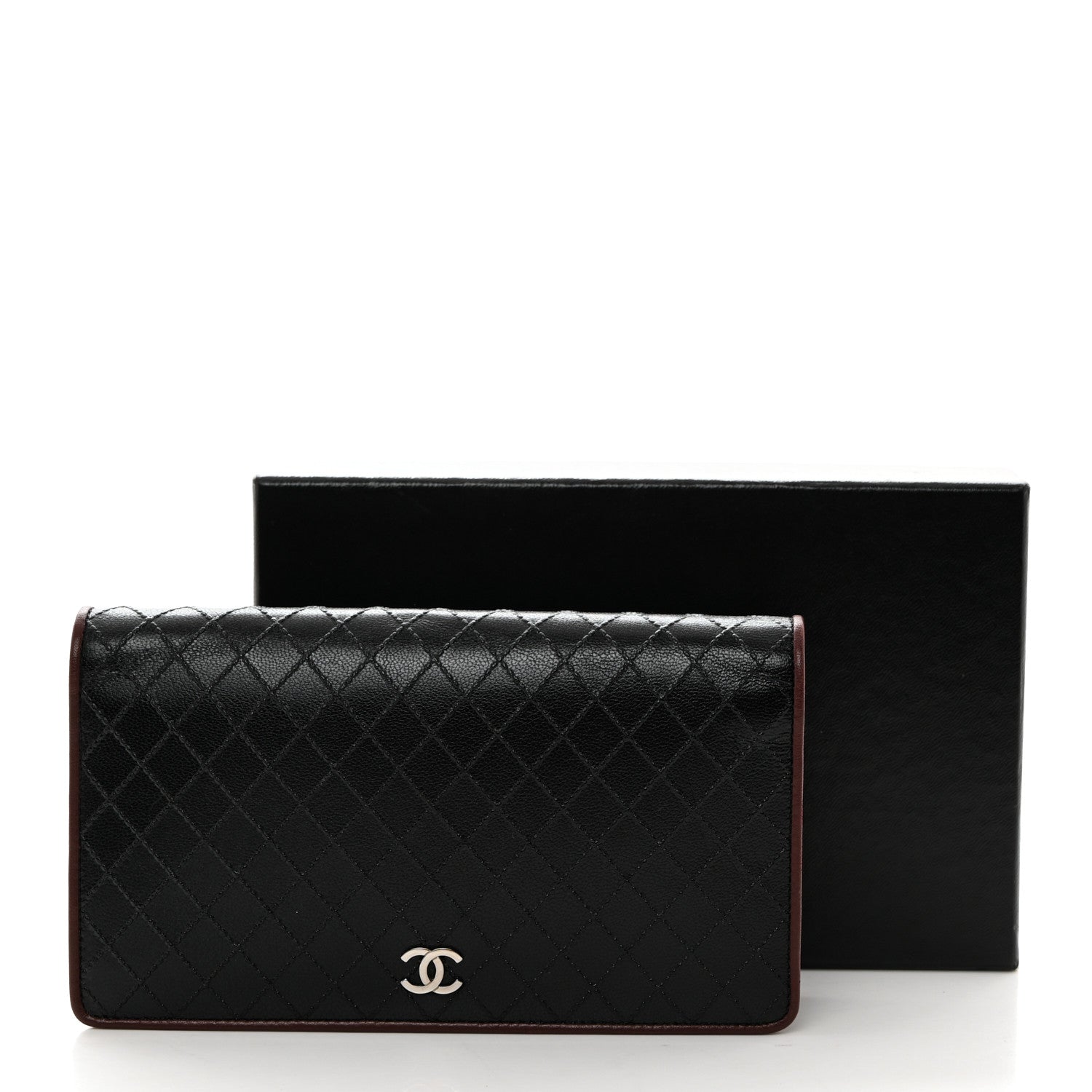 Chanel Goatskin Quitled Yen Wallet Black 10 of 10