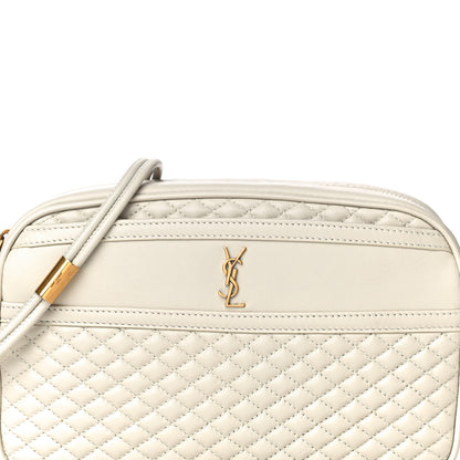 Saint Laurent Lambskin Quilted Victoire Camera Bag Blanc Vintage 7 of 9