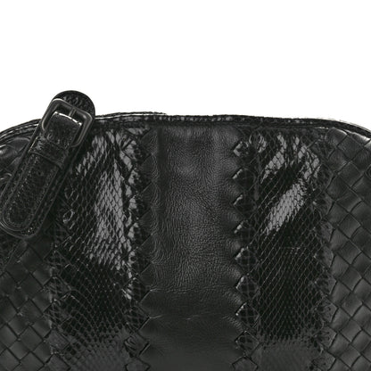 Bottega Veneta Nappa Intrecciato Snakeskin Crossbody Pillow Messenger Black 8 of 10