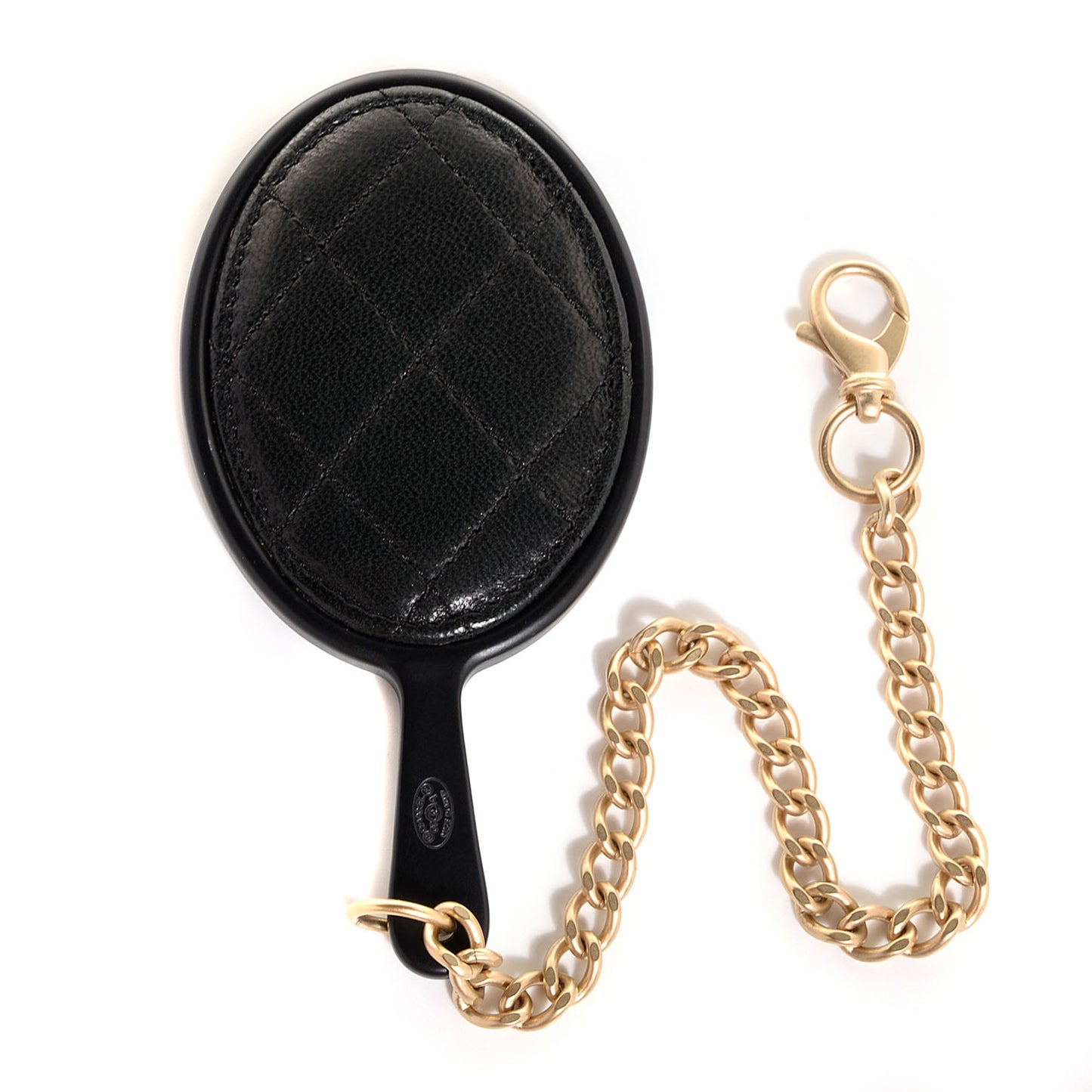 Lambskin Quilted CC Mirror Charm Black