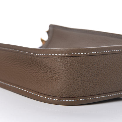 Hermes Taurillon Clemence Amazone Evelyne TPM Etoupe Bleu Indigo 8 of 12