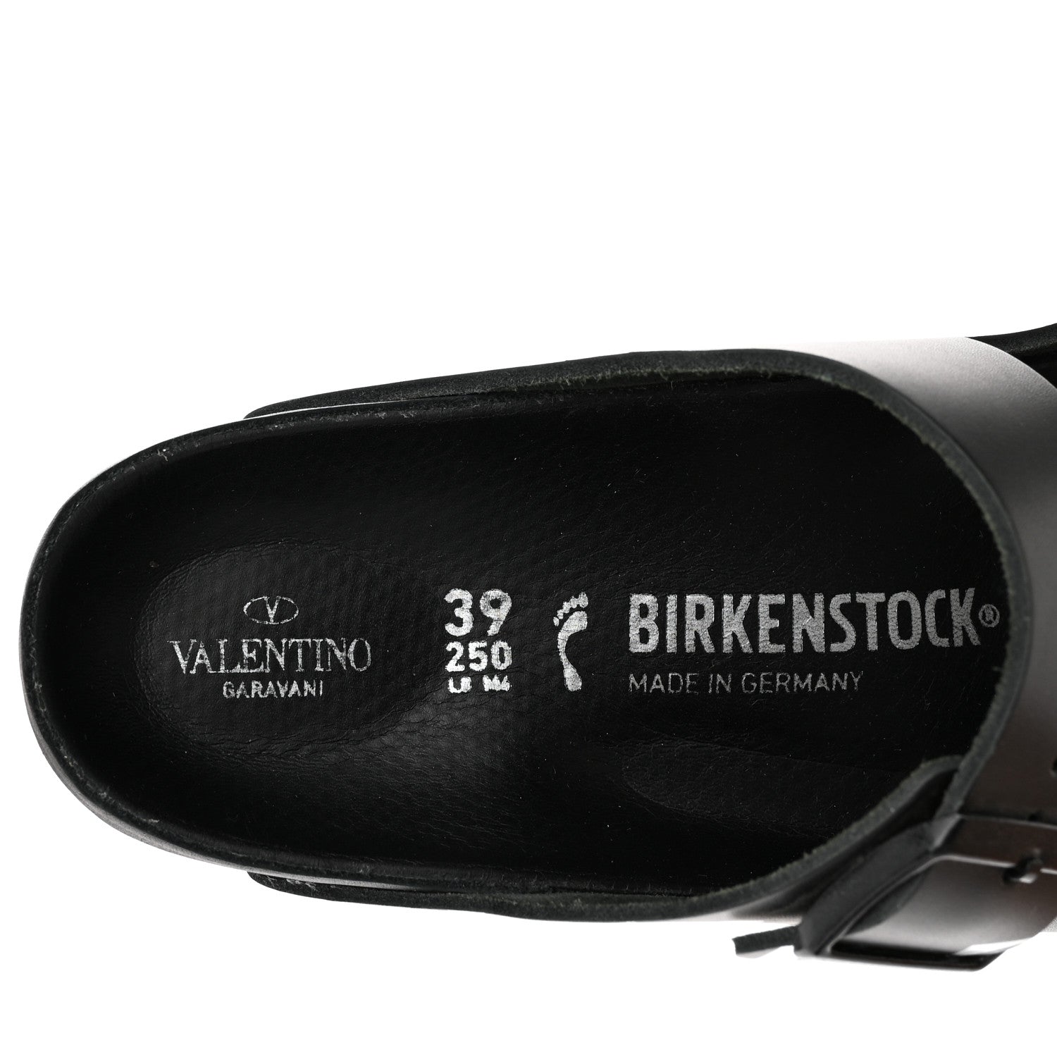 Valentino Garavani Calfskin VLTN Birkenstock Slide Sandals 39 Black 5 of 9
