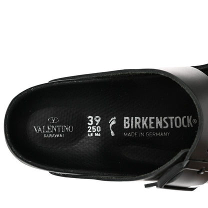 Valentino Garavani Calfskin VLTN Birkenstock Slide Sandals 39 Black 5 of 9