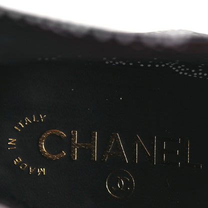 Chanel Calfskin Camellia Printed Ankle Boots 38.5 Black White 10 of 11