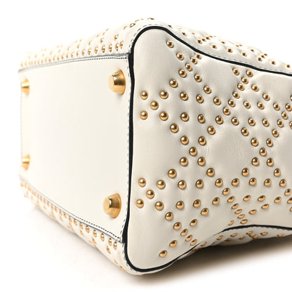 Christian Dior Calfskin Cannage Studded Medium Supple Lady Dior White 10 of 10