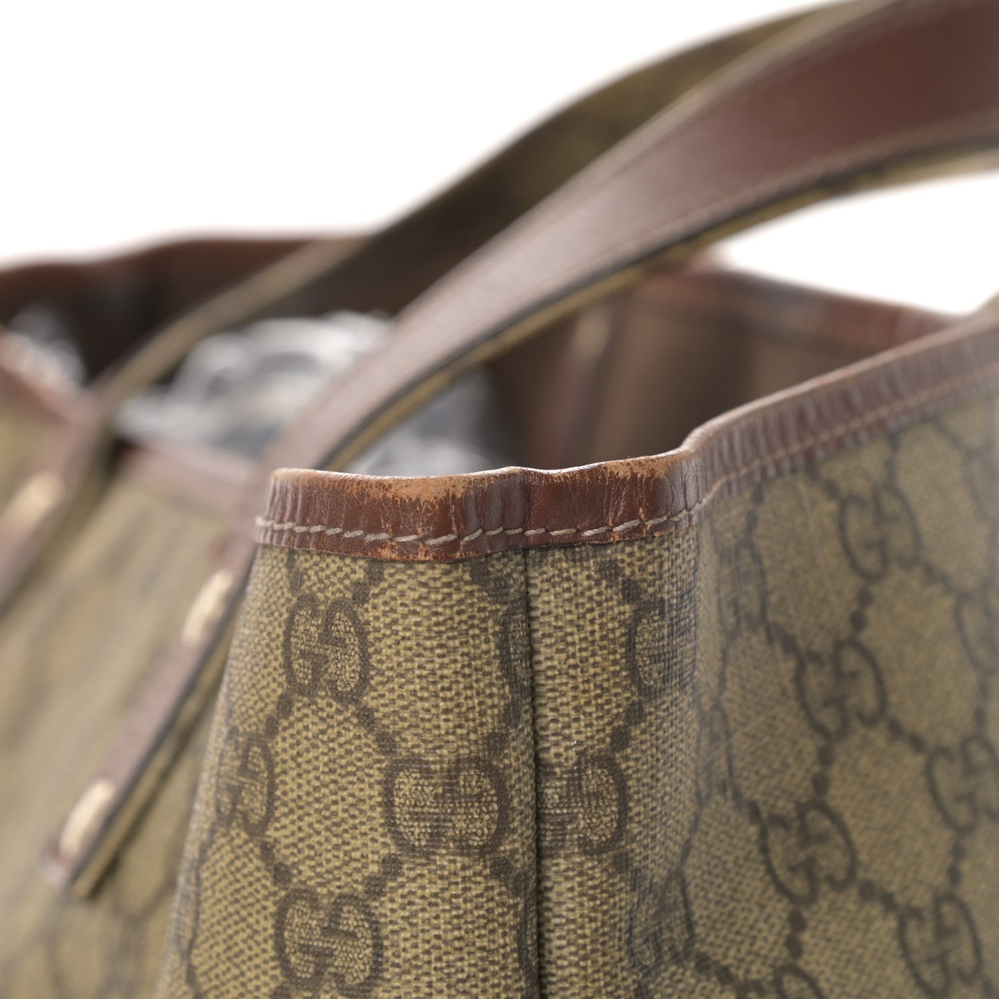 GG Plus Monogram Medium Signature Web Loop Tote Brown