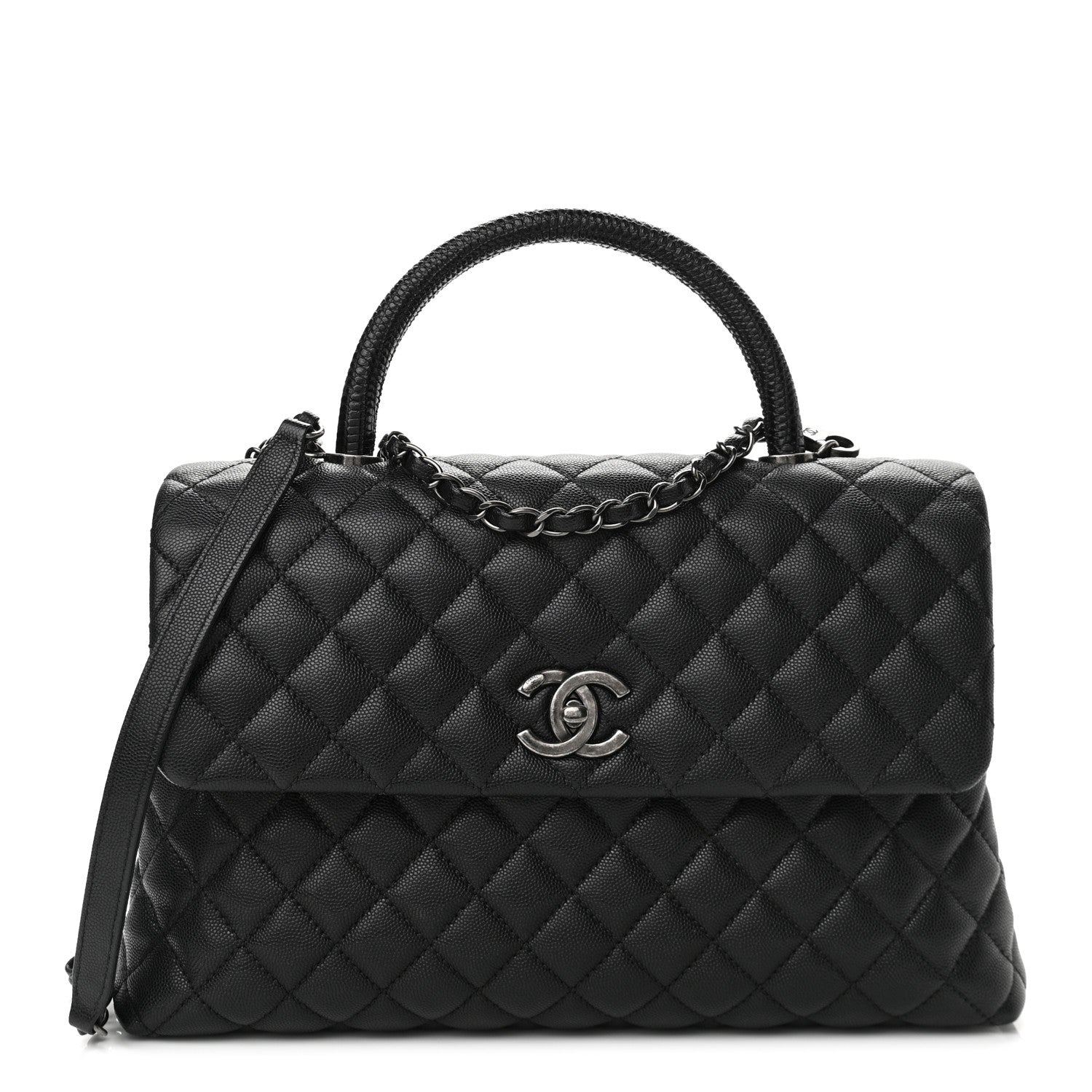 Chanel Caviar Quilted Medium Coco Handle Flap Black 1 of 10