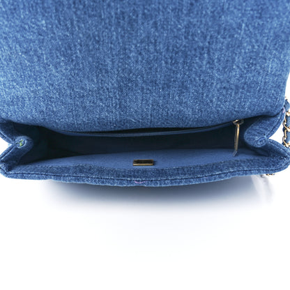 Chanel Denim Quilted Denim Large Mood Flap Blue Multicolor 5 of 12