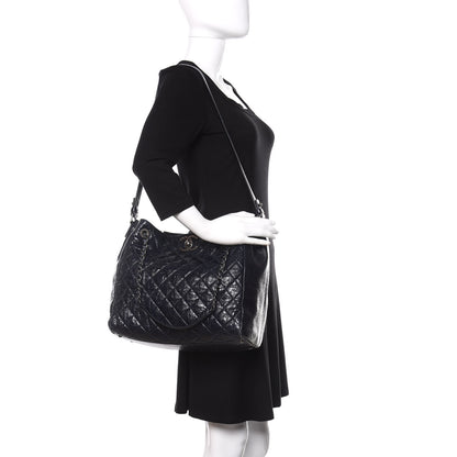 Chanel Glazed Calfskin Quilted Large Tote Black 2 of 11