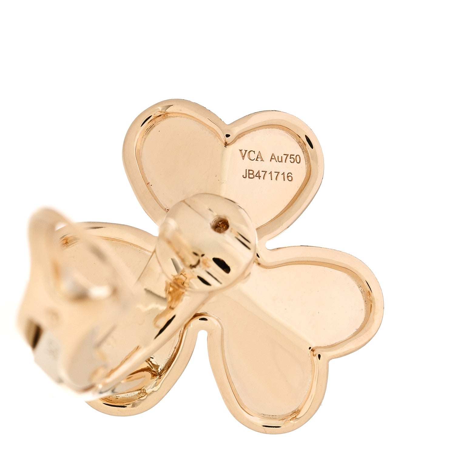 Van Cleef & Arpels 18K Yellow Gold Diamond Small Frivole Earrings 4 of 5