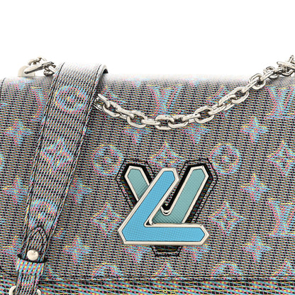 Louis Vuitton Calfskin Monogram LV Pop Twist Shoulder Bag MM Blue 7 of 9