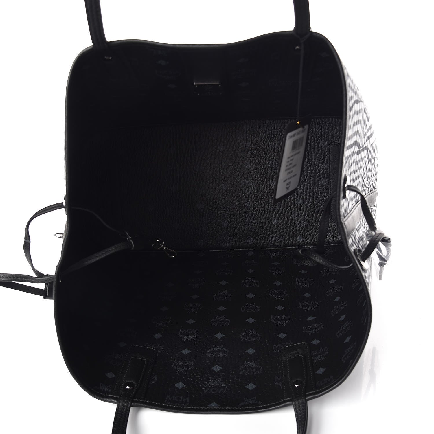 MCM Visetos Large Liz Reversible Shopper Tote Black 13 of 14