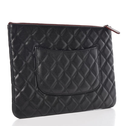 Chanel Caviar Quilted Medium Cosmetic Case Black 3 of 8