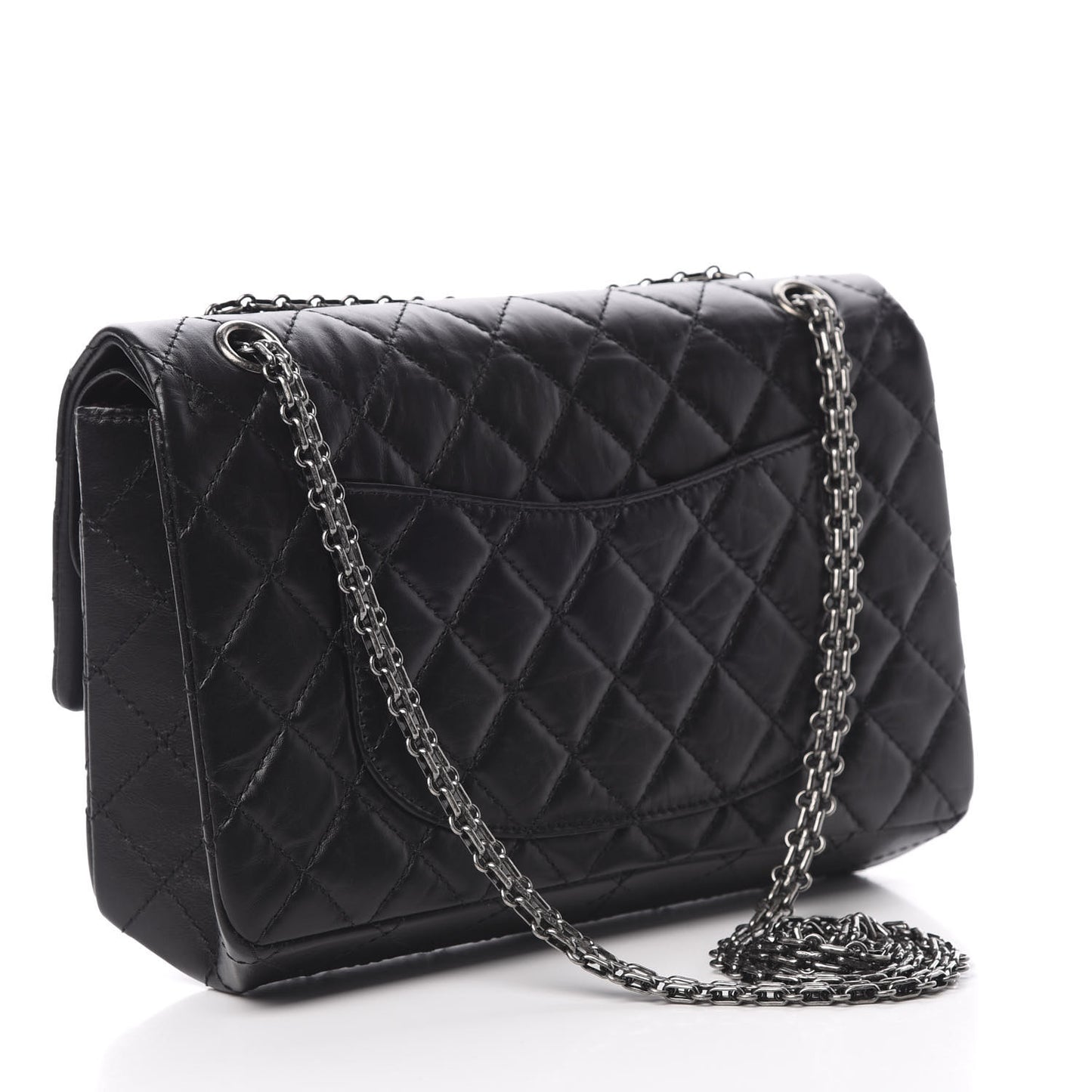 Aged Calfskin Quilted 2.55 Reissue 226 Flap Black