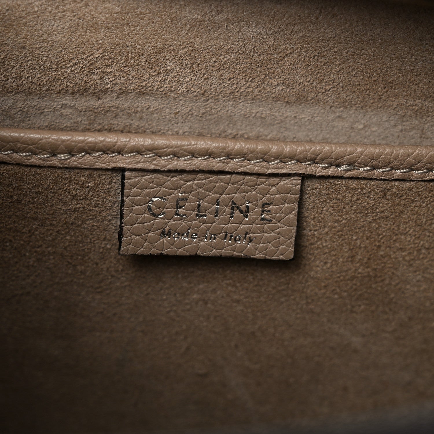 Celine Drummed Calfskin Nano Luggage Dune 6 of 19