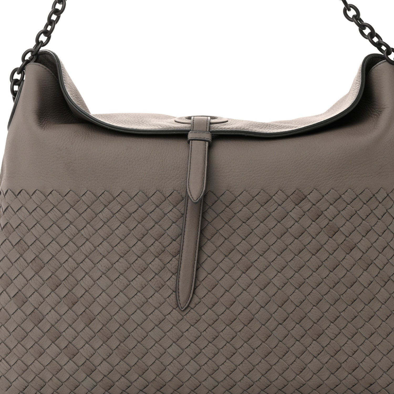 Bottega Veneta Cervo Intrecciato Flap Top Hobo Steel 8 of 16
