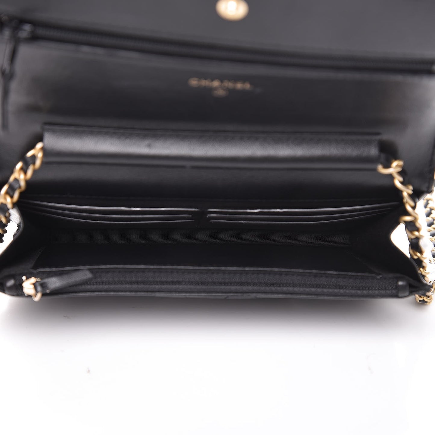 Lambskin Quilted Boy Wallet On Chain WOC Black