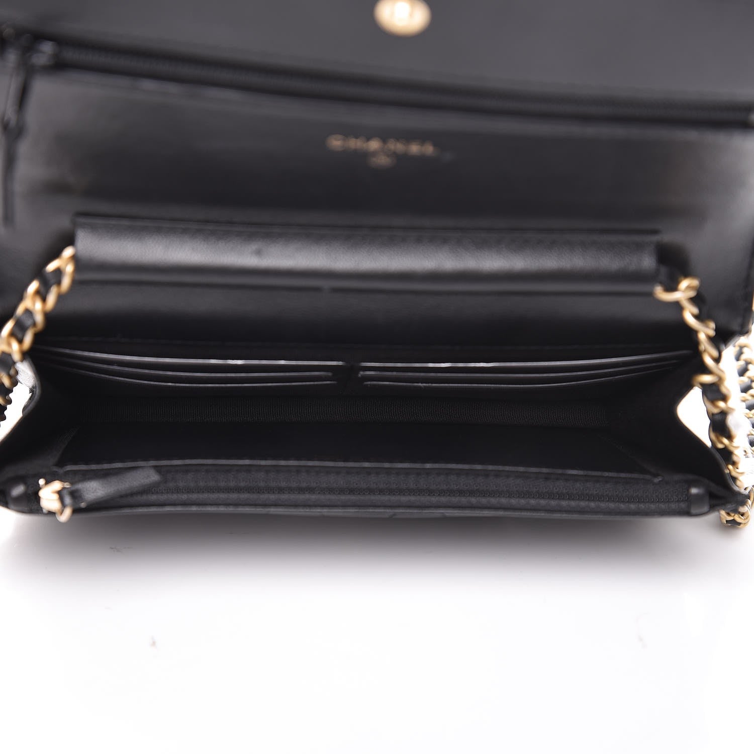 Chanel Lambskin Quilted Boy Wallet On Chain WOC Black 5 of 12