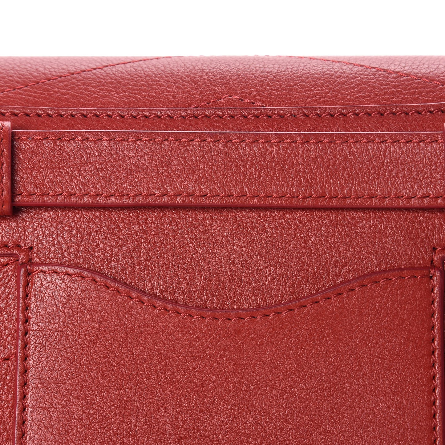 Calfskin Chevron Stitched Coco Waist Bag Red
