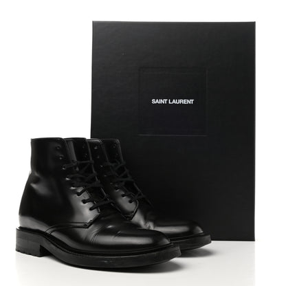 Saint Laurent Calfskin Womens Army Combat Boots 37 Black 9 of 9