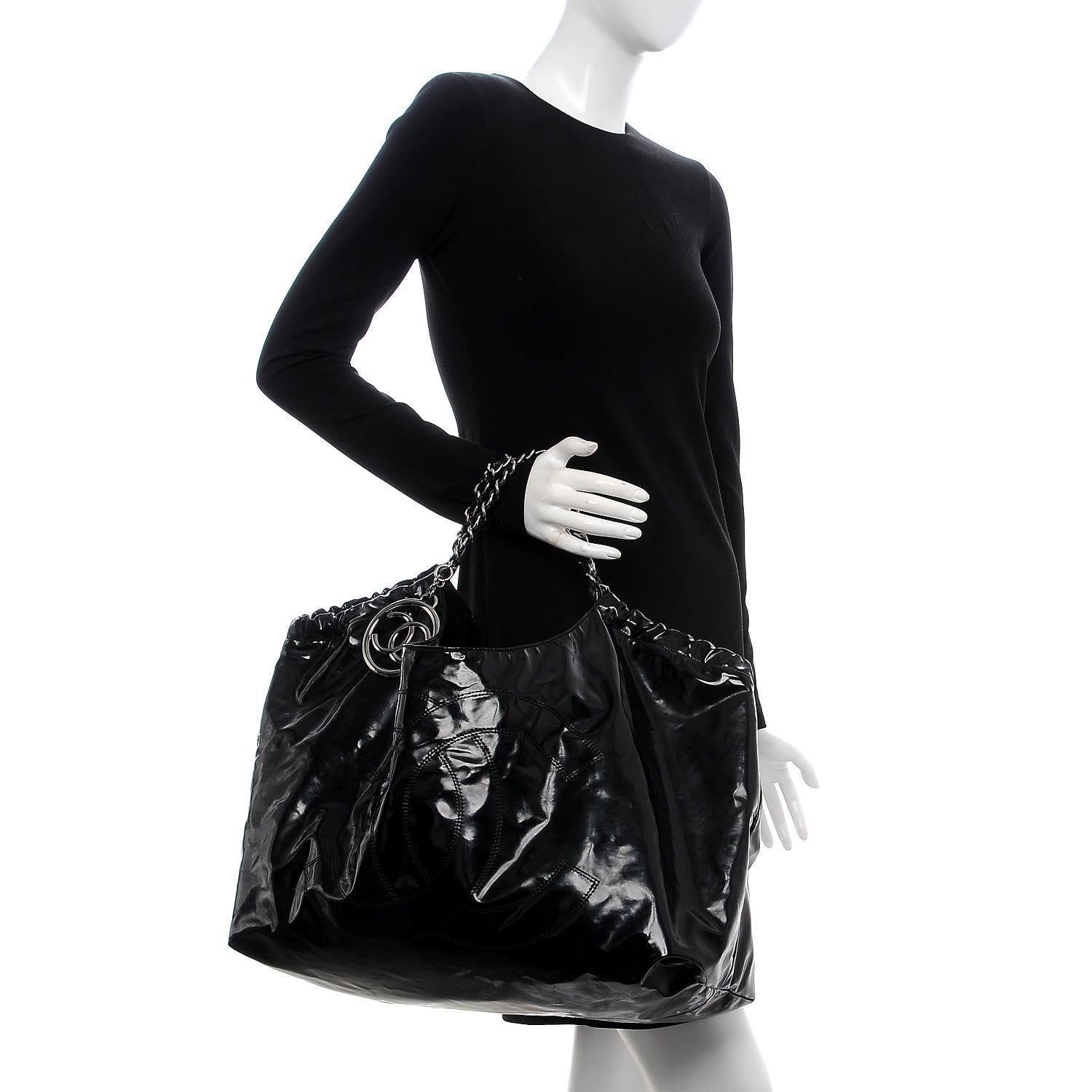 Chanel Vinyl XL Coco Cabas Black 2 of 8