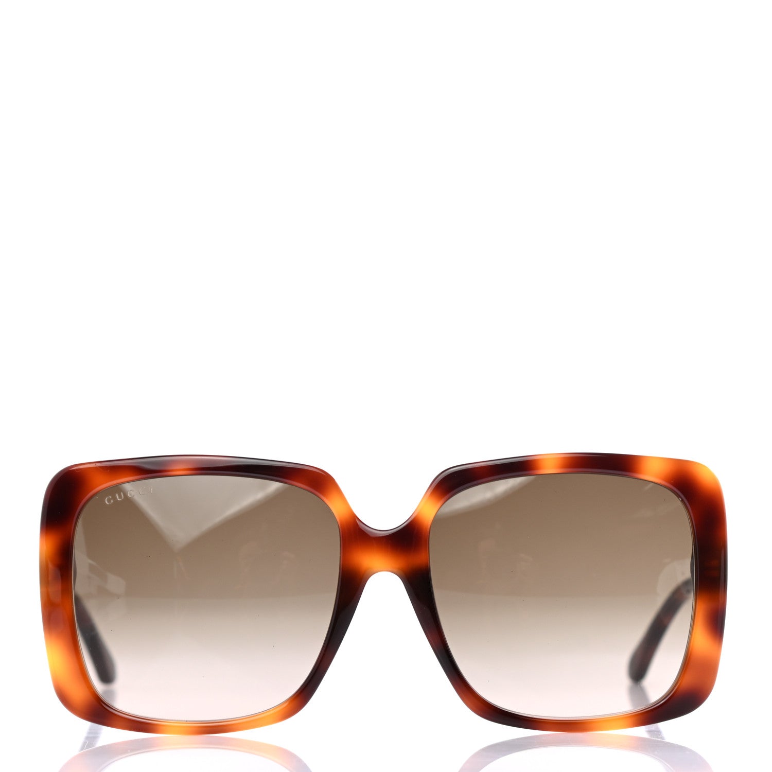 Gucci Acetate Square Frame Crystal Sunglasses GG0728SA Tortoiseshell 2 of 7