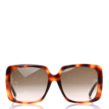 Gucci Acetate Square Frame Crystal Sunglasses GG0728SA Tortoiseshell 2 of 7