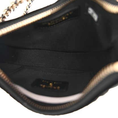Chanel Velvet Crystal Quilted Chain Hobo Black 5 of 11