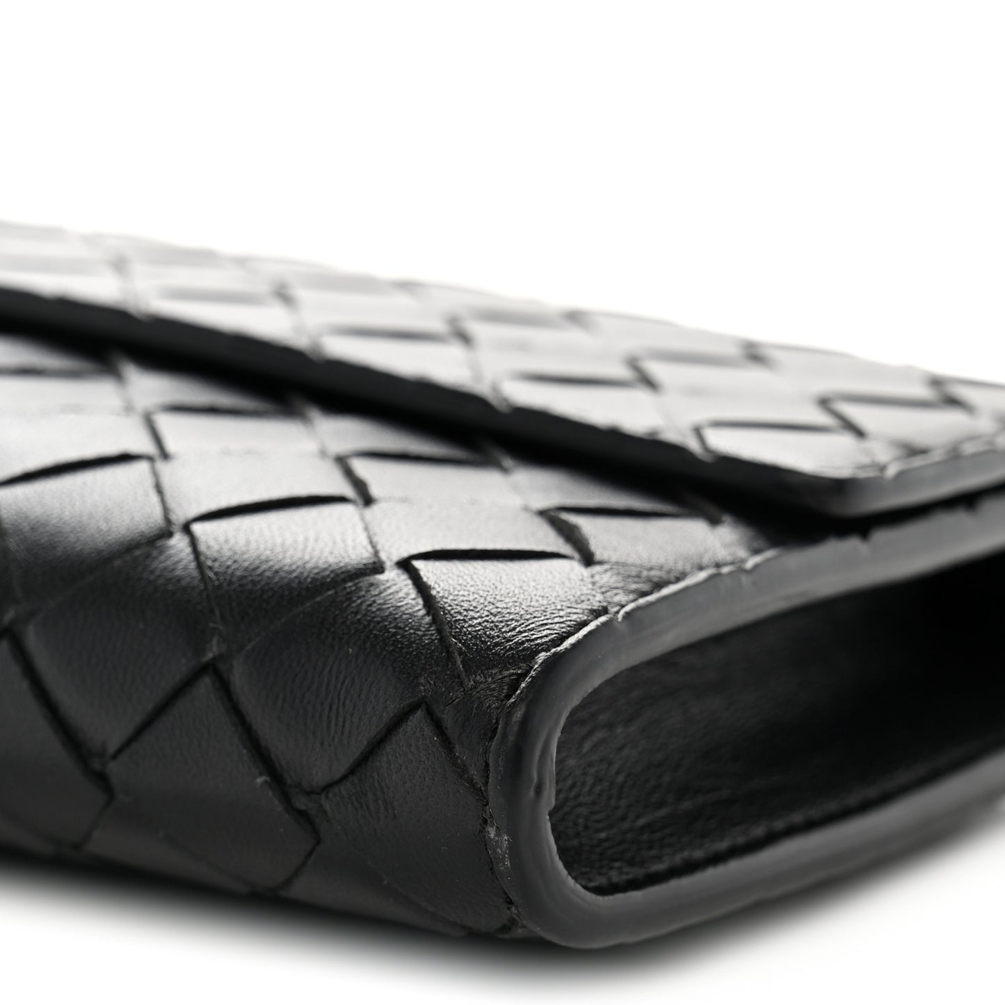 Nappa Intrecciato Long Andiamo Top Handle Clutch Black