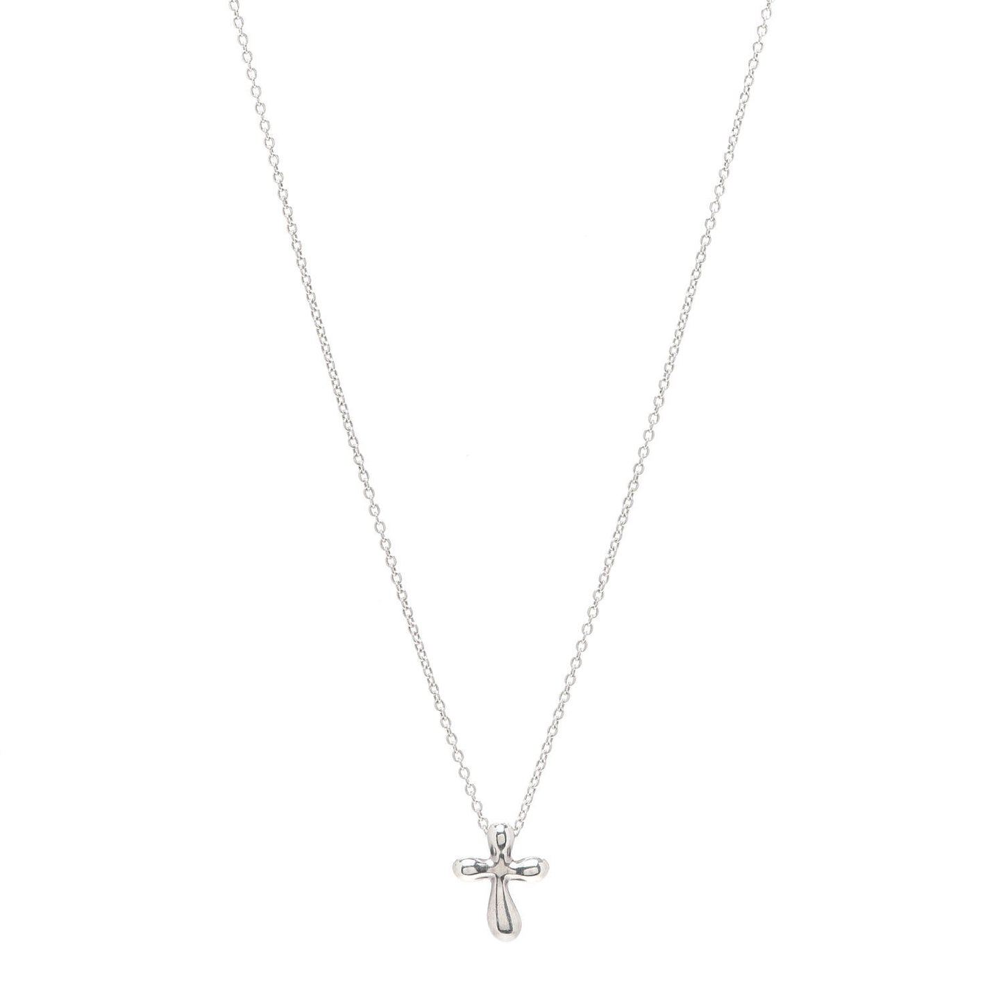 Sterling Silver 12mm Elsa Peretti Cross Pendant Necklace