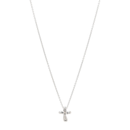 Tiffany Sterling Silver 12mm Elsa Peretti Cross Pendant Necklace 1 of 6