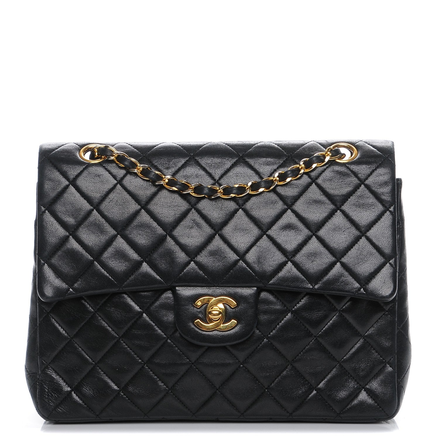 Chanel Lambskin Quilted Medium Double Flap Black 1 of 7