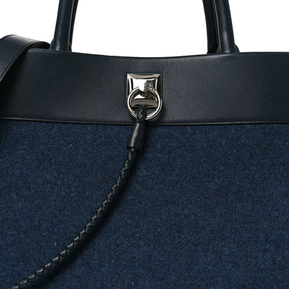 Mulberry Felt Calfskin Oversized Iris Weekend Bag Midnight 13 of 17