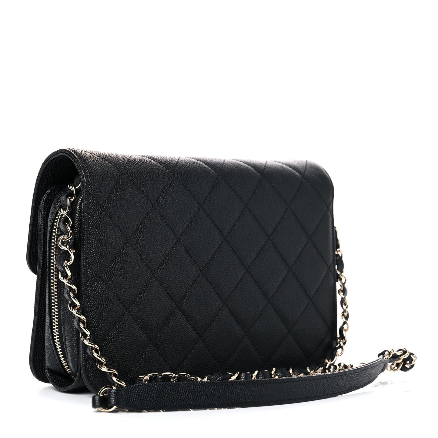 Caviar Quilted Large Like A Wallet Flap Black