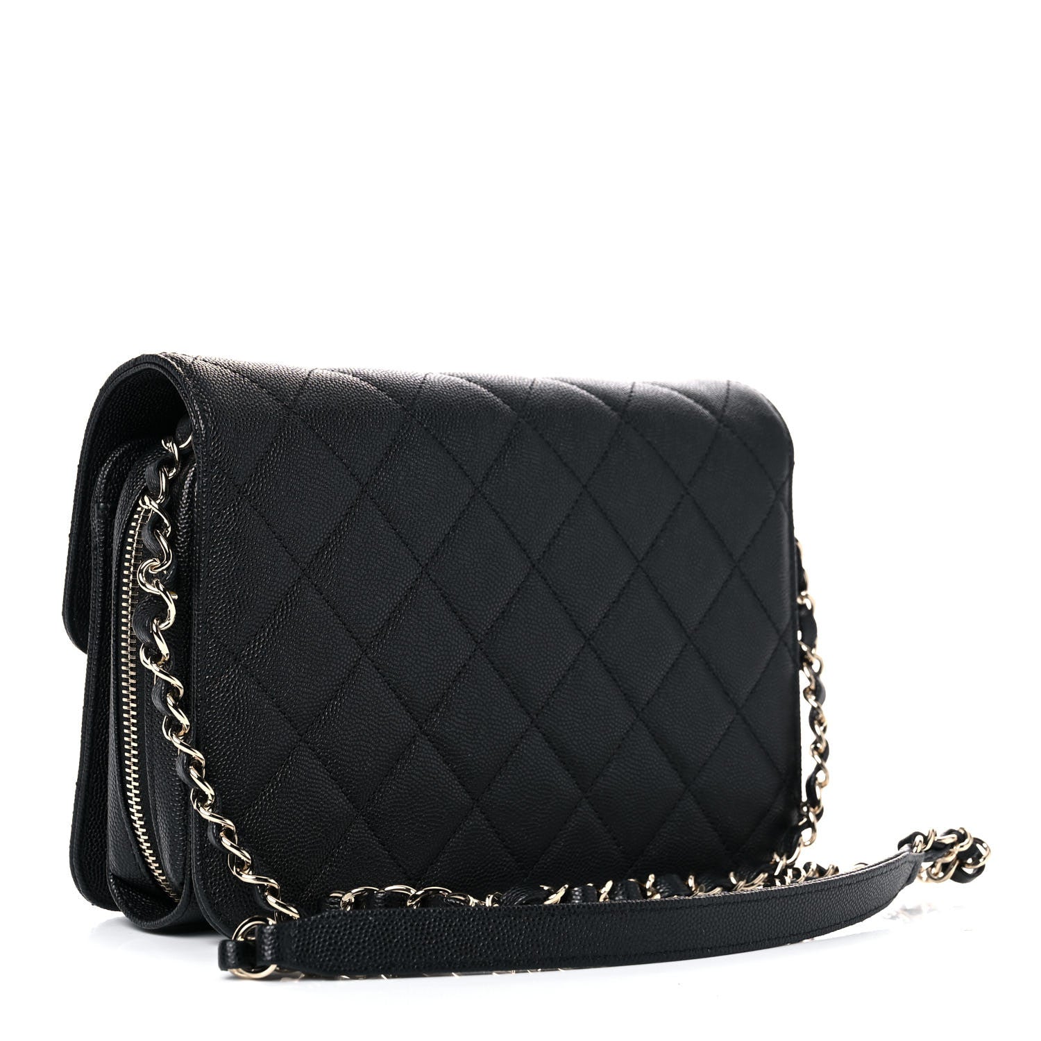 Chanel Caviar Quilted Large Like A Wallet Flap Black 3 of 11