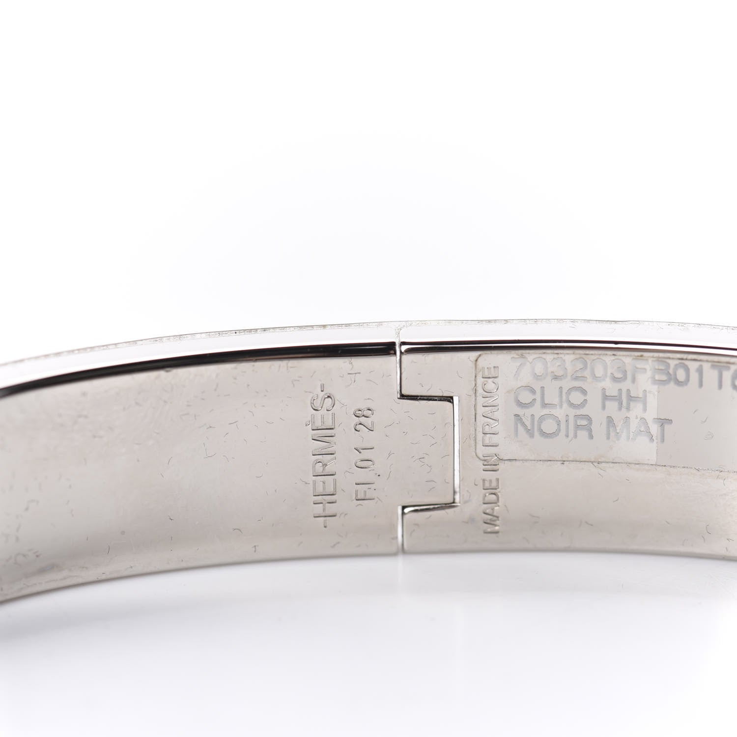 Hermes Matte Enamel Narrow Clic Clac HH Bracelet GM Black 4 of 5